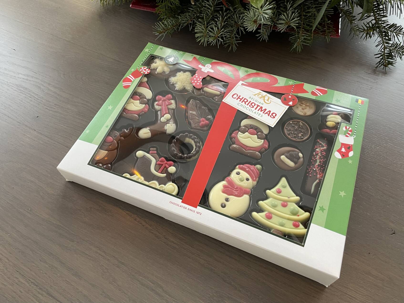 Ickx doos massieve kerstchocolade - Groot