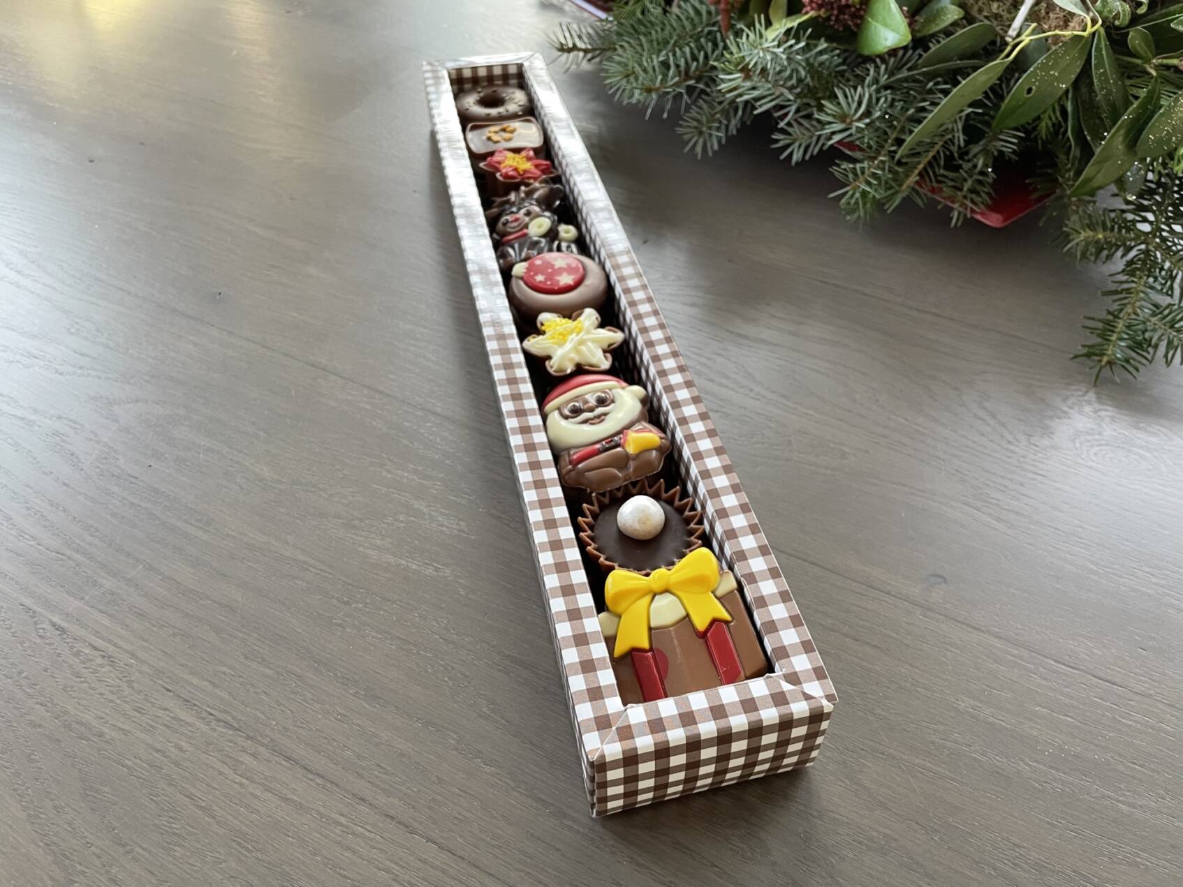 Luxe staaf gevuld met kerstchocolade
