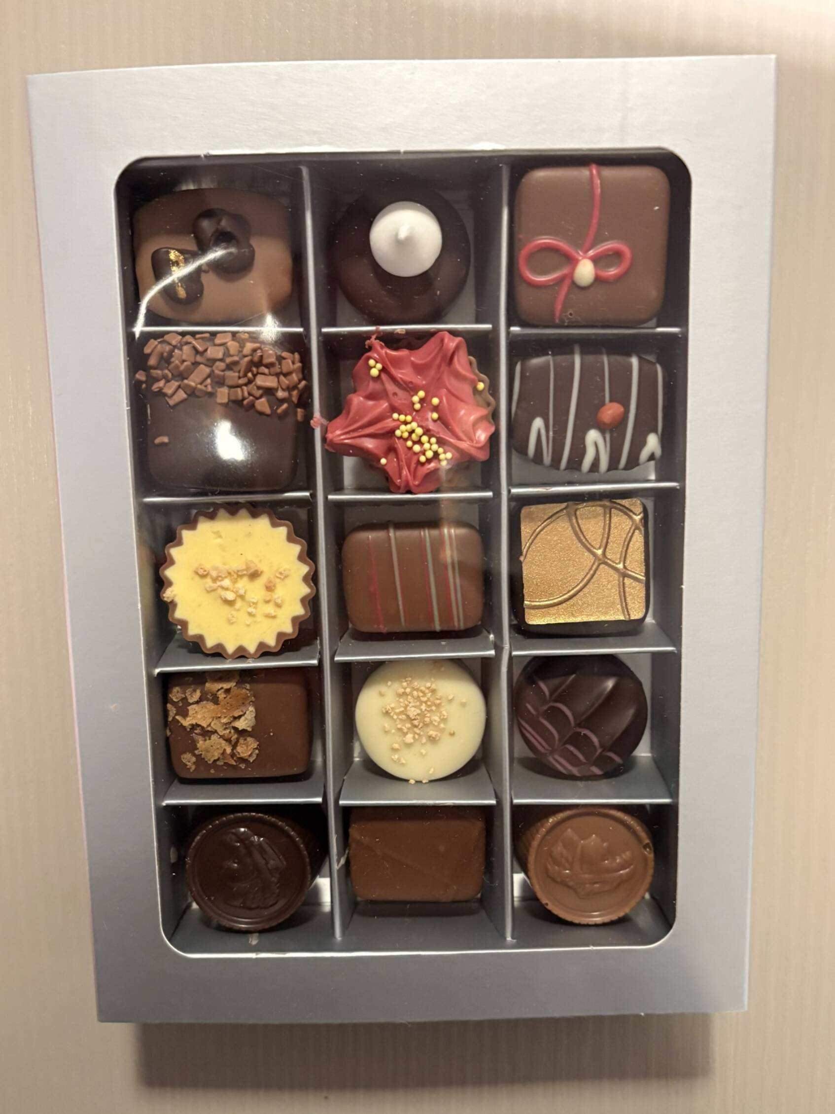 Zilveren 15 vaks kerst bonbons